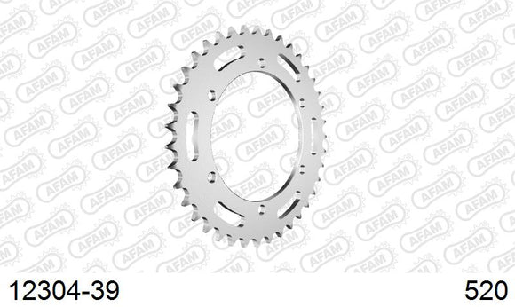 Yamaha SRX600 1985-1989 - AFAM Rear Sprocket, 520 (OE Pitch), Steel - 39T, 106 links reqd - 12304-39 - P3 Tuning