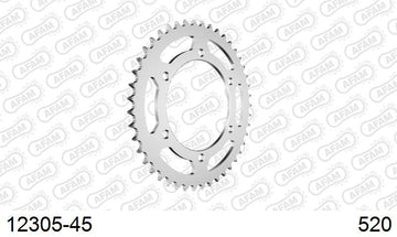 Yamaha XJ600S Diversion 1998-2003 - AFAM Rear Sprocket, 520 (OE Pitch), Steel - 45T, 110 links reqd - 12305-45 - P3 Tuning