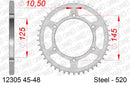 Yamaha XT660R 2004-2016 - AFAM Rear Sprocket, 520 (OE Pitch), Steel - 48T, 112 links reqd - 12305-48 - P3 Tuning