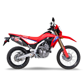 HONDA CRF300 Rally - (2021-2026) Yoshimura Stainless RS-12 Slip-On Carbon End Cap - Race Series, Removeable Baffle - SA-02-K spark arrestor included