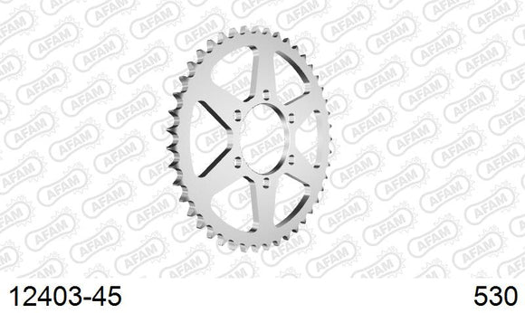 Yamaha XJ400 1982-1982 - AFAM Rear Sprocket, 530 (OE Pitch), Steel - 45T, 104 links reqd - 12403-45 - P3 Tuning