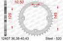 Yamaha YFZ450 ATV 2003-2026 - AFAM Rear Sprocket, 520 (OE Pitch), Steel - 38T (orig size) - 12407-38 - P3 Tuning