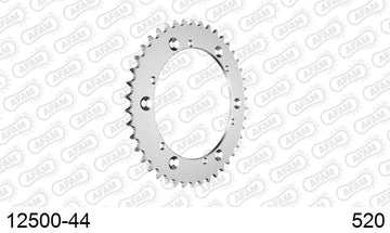 Yamaha DT 400 MX 1977-1978 - AFAM Rear Sprocket, 520 (OE Pitch), Steel - 44T, 104 links reqd - 12500-44 - P3 Tuning