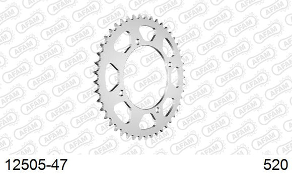 Yamaha XT600E 1991-1999 - AFAM Rear Sprocket, 520 (OE Pitch), Steel - 47T, 108 links reqd - 12505-47 - P3 Tuning