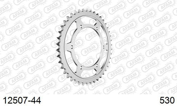 Yamaha XJ600 Radian 1984-1991 - AFAM Rear Sprocket, 530 (OE Pitch), Steel - 44T (orig size) - 12507-44 - P3 Tuning
