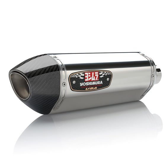 HONDA CBR500R - (2019-2023) Yoshimura Stainless R77 Slip-On Carbon End Cap - Race Series - Removable Baffle