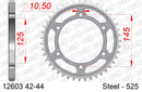 Yamaha TDM850 1996-1998 - AFAM Rear Sprocket, 525 (OE Pitch), Steel - 44T, 116 links reqd - 12603-44 - P3 Tuning