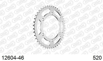 Yamaha XJ6N / S / Diversion (600cc) 2009-2016 - AFAM Rear Sprocket, 520 (OE Pitch), Steel - 46T (orig size) - 12604-46 - P3 Tuning