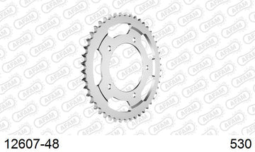 Yamaha YZF-R6 1999-2002 - AFAM Rear Sprocket, 530 (OE Pitch), Steel - 48T (orig size) - 12607-48 - P3 Tuning