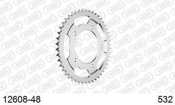 Yamaha YZF-R6 1999-2002 - AFAM Rear Sprocket, 532 conversion, Steel - 48T (orig size) - 12608-48 - P3 Tuning