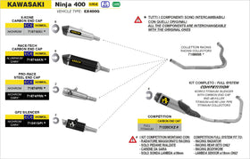 Kawasaki NINJA 400 GP2 silencers kit - 0