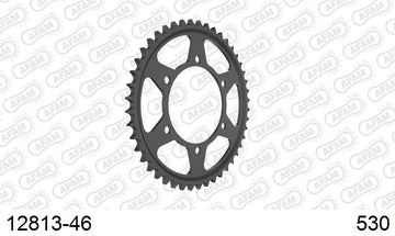 Yamaha YZF-R6 2003-2005 - AFAM Rear Sprocket, 530 (OE Pitch), Steel - 46T, 116 links reqd - 12813-46 - P3 Tuning