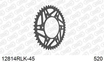 Yamaha YZF-R6 2017-2020 - AFAM Rear Sprocket, 520 conversion, Steel - 45T (orig size) - 12814RLK-45 - P3 Tuning