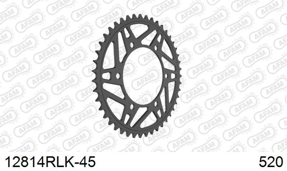 Yamaha YZF-R6 2006-2007 - AFAM Rear Sprocket, 520 conversion, Steel - 45T (orig size) - 12814RLK-45 - P3 Tuning