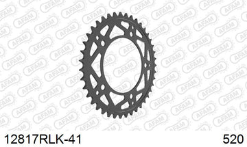 Yamaha YZF-R1 / M 2015-2019 - AFAM Rear Sprocket, 520 conversion, Steel - 41T (orig size) - 12817RLK-41 - P3 Tuning