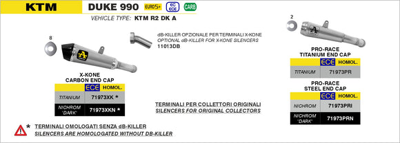 KTM DUKE 990 dB-Killer for X-Kone silencer