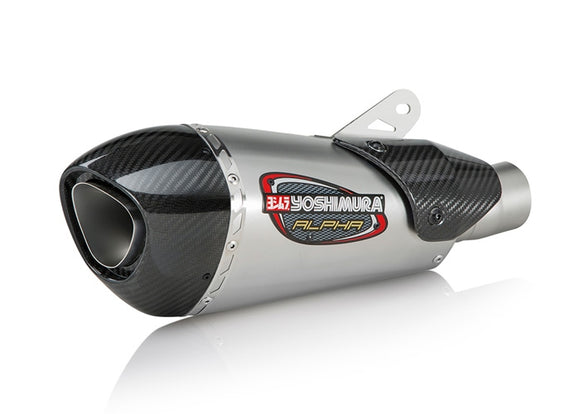 YAMAHA MT-10 (1000cc) - (2016-2021) Yoshimura Stainless Alpha T Slip-on Carbon Fibre End Cap and Heat Shield - Race Series - Removable Baffle