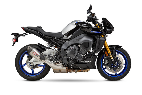 YAMAHA MT-10 (1000cc) - (2022-2023) Yoshimura Stainless AT2 Slip-on Carbon Fibre End Cap and Heat Shield - Street Series - Sound insert available seperately