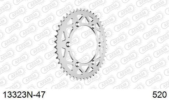 Yamaha YZ125 2022-2026 - AFAM Rear Sprocket, 520 (OE Pitch), Alu - 47T, 112 links reqd - 13323N-47 - P3 Tuning
