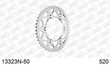 Yamaha YZ250F 2025-2026 - AFAM Rear Sprocket, 520 (OE Pitch), Alu - 50T (orig size) - 13323N-50 - P3 Tuning