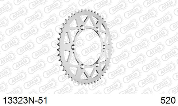 Yamaha WR450F 2019-2023 - AFAM Rear Sprocket, 520 (OE Pitch), Alu - 51T, 116 links reqd - 13323N-51 - P3 Tuning