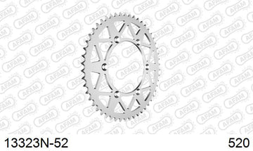 Yamaha YZ450F 2020-2020 - AFAM Rear Sprocket, 520 (OE Pitch), Alu - 52T, 116 links reqd - 13323N-52 - P3 Tuning