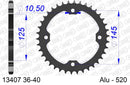 Yamaha YFZ450 ATV 2003-2026 - AFAM Rear Sprocket, 520 (OE Pitch), Alu - 38T (orig size) - 13407-38 - P3 Tuning