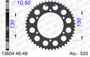 Yamaha FZ8 / Fazer 800 2010-2015 - AFAM Rear Sprocket, 520 conversion, Alu - 46T (orig size) - 13604-46 - P3 Tuning