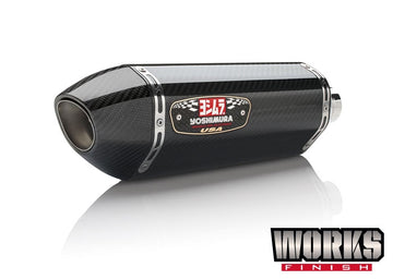 YAMAHA YZF-R7 - (2021-2026) Yoshimura Carbon Works Edition R77 Stainless Full System - Stainless Works Edition Header Carbon Coned End Cap - Race Series - Removable Baf