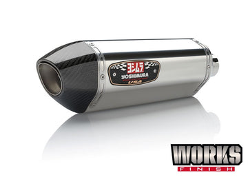 YAMAHA XSR700 - (2022-2026) Yoshimura Stainless Works Edition R77 Stainless Full System - Stainless Works Edition Header Carbon Coned End Cap - Race Series - Removable