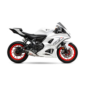 YAMAHA MT-07 - (2021-2024) Yoshimura Stainless AT2 Full System - Stainless Header, Silencer, Carbon Coned End Cap - Race Series - Does not fit Euro5+ models with dual