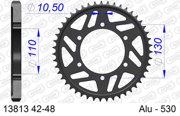 Yamaha YZF-R1 2004-2005 - AFAM Rear Sprocket, 530 (OE Pitch), Alu - 45T (orig size) - 13813-45 - P3 Tuning
