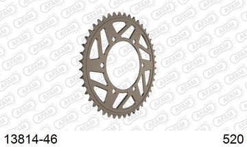 Yamaha YZF-R6 2017-2020 - AFAM Rear Sprocket, 520 conversion, Alu - 46T, 116 links reqd - 13814-46 - P3 Tuning