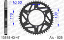 Yamaha YZF-R1 2002-2003 - AFAM Rear Sprocket, 525 conversion, Alu - 47T, 118 links reqd - 13815-47 - P3 Tuning