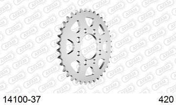Suzuki RV 50 VanVan 1979-1979 - AFAM Rear Sprocket, 420 (OE Pitch), Steel - 37T, 100 links reqd - 14100-37 - P3 Tuning