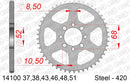Suzuki AP 50 1975-1978 - AFAM Rear Sprocket, 420 (OE Pitch), Steel - 37T, 106 links reqd - 14100-37 - P3 Tuning