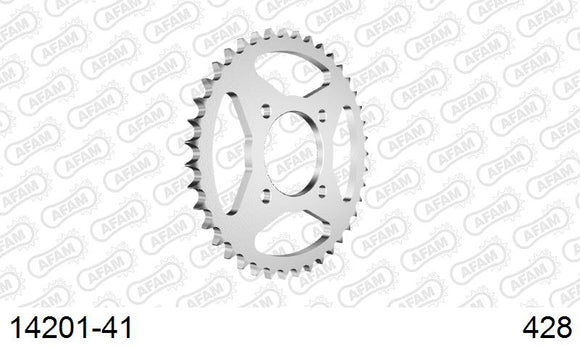 Suzuki GS 125 ES Z,D,F,K,L,M,R 1985-1996 - AFAM Rear Sprocket, 428 (OE Pitch), Steel - 41T, 116 links reqd - 14201-41 - P3 Tuning