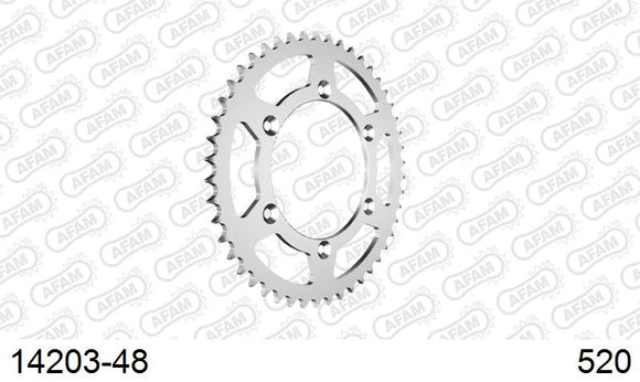 Suzuki DR 350 L,M,N,P 1990-1993 - AFAM Rear Sprocket, 520 (OE Pitch), Steel - 48T, 112 links reqd - 14203-48 - P3 Tuning