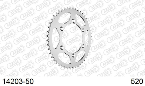 Suzuki RM250 1997-1998 - AFAM Rear Sprocket, 520 (OE Pitch), Steel - 50T (orig size) - 14203-50 - P3 Tuning