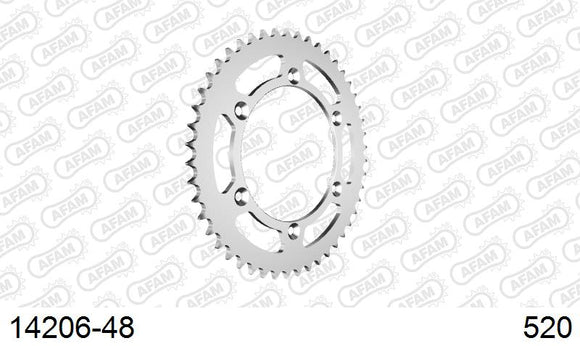 Suzuki RGV250 1991-1996 - AFAM Rear Sprocket, 520 (OE Pitch), Steel - 48T, 118 links reqd - 14206-48 - P3 Tuning