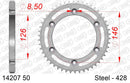 Suzuki DR125 SM 2009-2013 - AFAM Rear Sprocket, 428 (OE Pitch), Steel - 50T (orig size) - 14207-50 - P3 Tuning