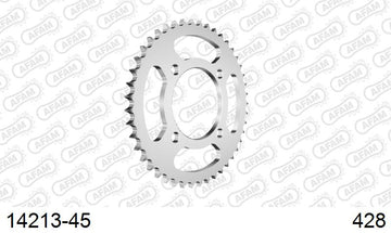 Suzuki GZ125 1998-2008 - AFAM Rear Sprocket, 428 (OE Pitch), Steel - 45T (orig size) - 14213-45 - P3 Tuning