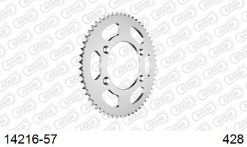 Kawasaki KLX125 2004-2006 - AFAM Rear Sprocket, 428 (OE Pitch), Steel - 57T (orig size) - 14216-57 - P3 Tuning