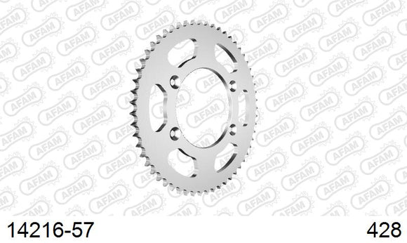 Suzuki DRZ125 2009-2020 - AFAM Rear Sprocket, 428 (OE Pitch), Steel - 57T (orig size) - 14216-57 - P3 Tuning