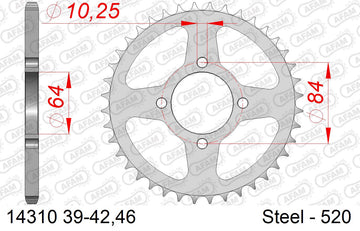 Suzuki LTZ400 ATV 2003-2008 - AFAM Rear Sprocket, 520 (OE Pitch), Steel - 40T (orig size) - 14310-40 - P3 Tuning