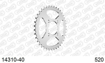 Suzuki LT 250 R Quadracer F,G,H,J,K,L,M,N 1985-1992 - AFAM Rear Sprocket, 520 (OE Pitch), Steel - 40T, 102 links reqd - 14310-40 - P3 Tuning