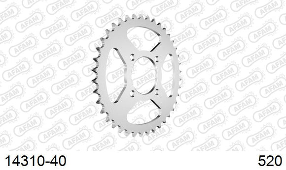 Suzuki LT 250 R Quadracer F,G,H,J,K,L,M,N 1985-1992 - AFAM Rear Sprocket, 520 (OE Pitch), Steel - 40T, 102 links reqd - 14310-40 - P3 Tuning