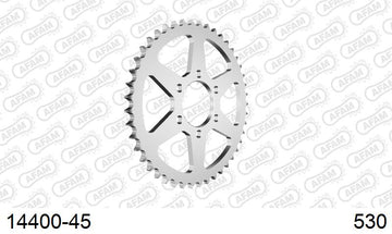 Suzuki GSX400S / L / E / F 1982-1987 - AFAM Rear Sprocket, 530 (OE Pitch), Steel - 45T (orig size) - 14400-45 - P3 Tuning