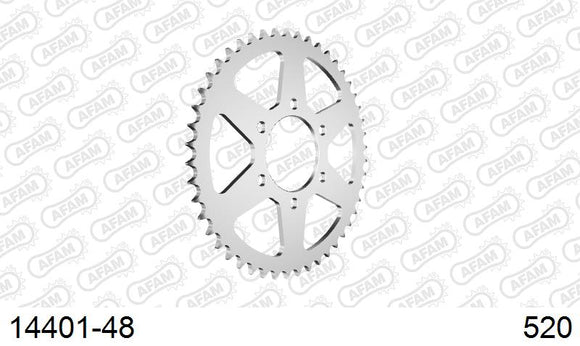 Suzuki DR500 S 1981-1983 - AFAM Rear Sprocket, 520 (OE Pitch), Steel - 48T, 110 links reqd - 14401-48 - P3 Tuning