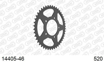 Suzuki Gladius 650 2009-2016 - AFAM Rear Sprocket, 520 (OE Pitch), Steel - 46T (orig size) - 14405-46 - P3 Tuning